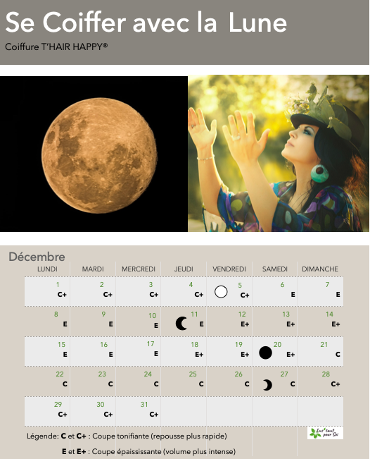 Se coiffer avec la lune avec la Coiffure T'HAIR HAPPY®